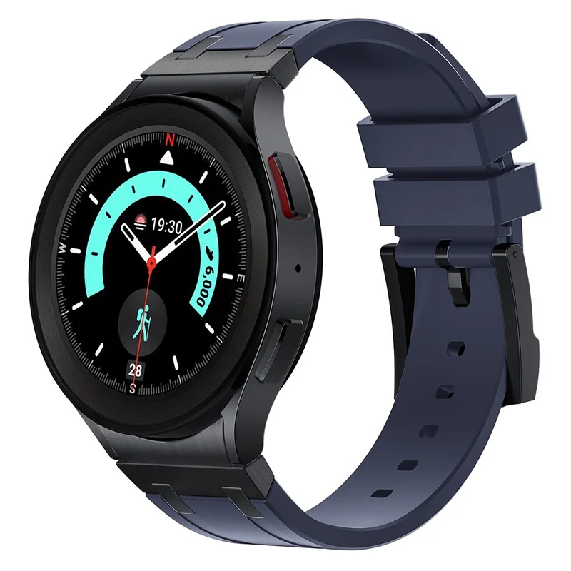 Samsung Galaxy Watch4 / Watch 5 / Watch6 Watch Strap AP Silicone Band Waterproof - Black Buckle+Orange