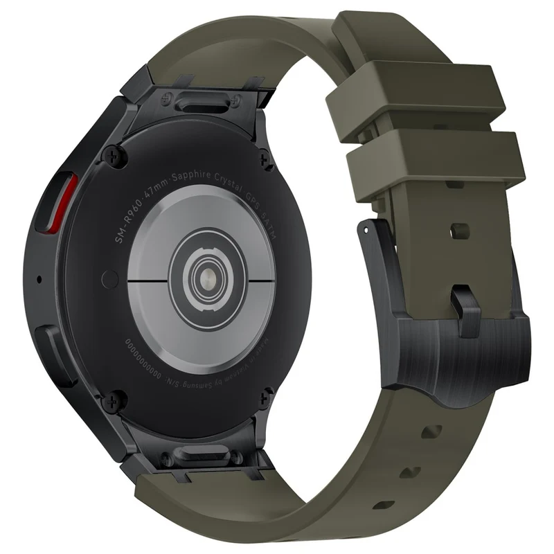 Samsung Galaxy Watch4 / Watch 5 / Watch6 Watch Strap AP Silicone Band Waterproof - Black Buckle+Orange
