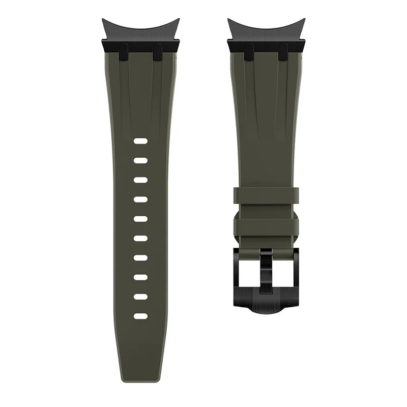 Samsung Galaxy Watch4 / Watch 5 / Watch6 Watch Strap AP Silicone Band Waterproof - Black Buckle+Orange