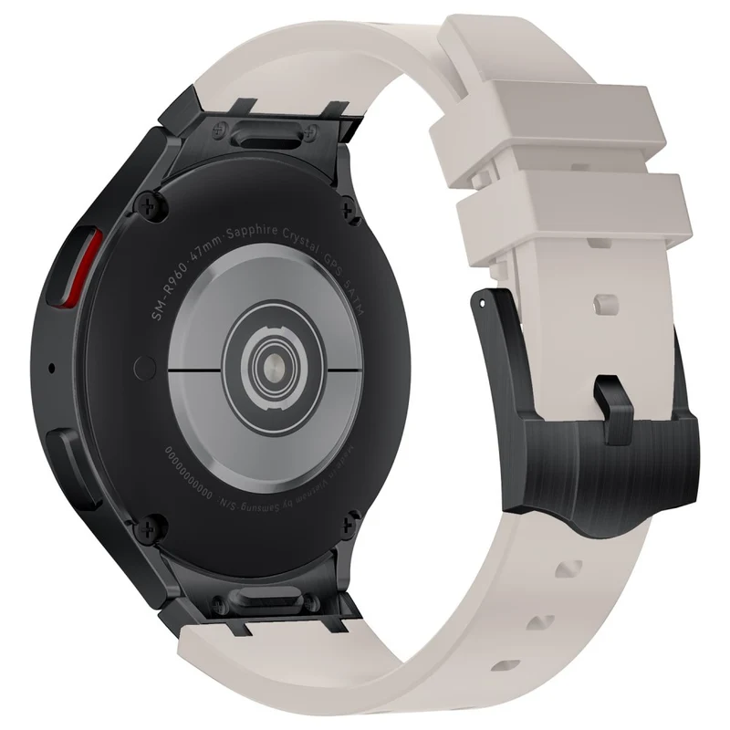 Samsung Galaxy Watch4 / Watch 5 / Watch6 Watch Strap AP Silicone Band Waterproof - Black Buckle+Orange