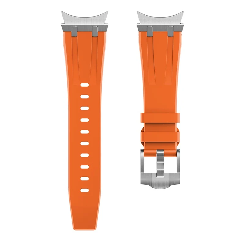 Samsung Galaxy Watch4 / Watch 5 / Watch6 Watch Strap AP Silicone Band Waterproof - Black Buckle+Orange