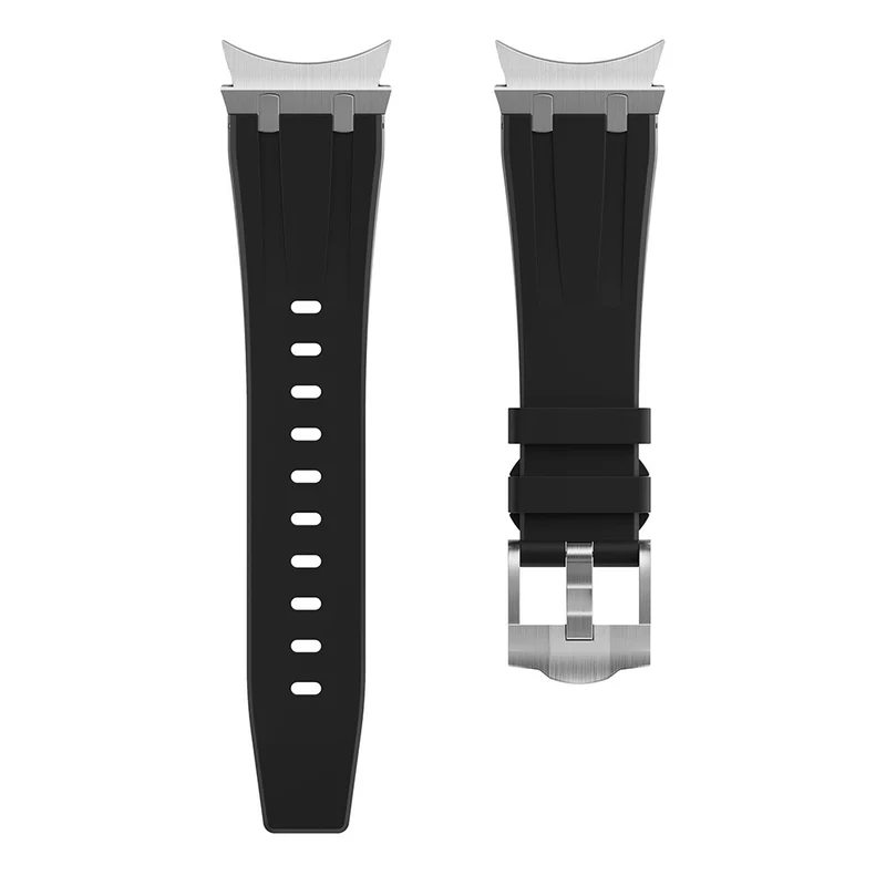 Samsung Galaxy Watch4 / Watch 5 / Watch6 Watch Strap AP Silicone Band Waterproof - Black Buckle+Orange