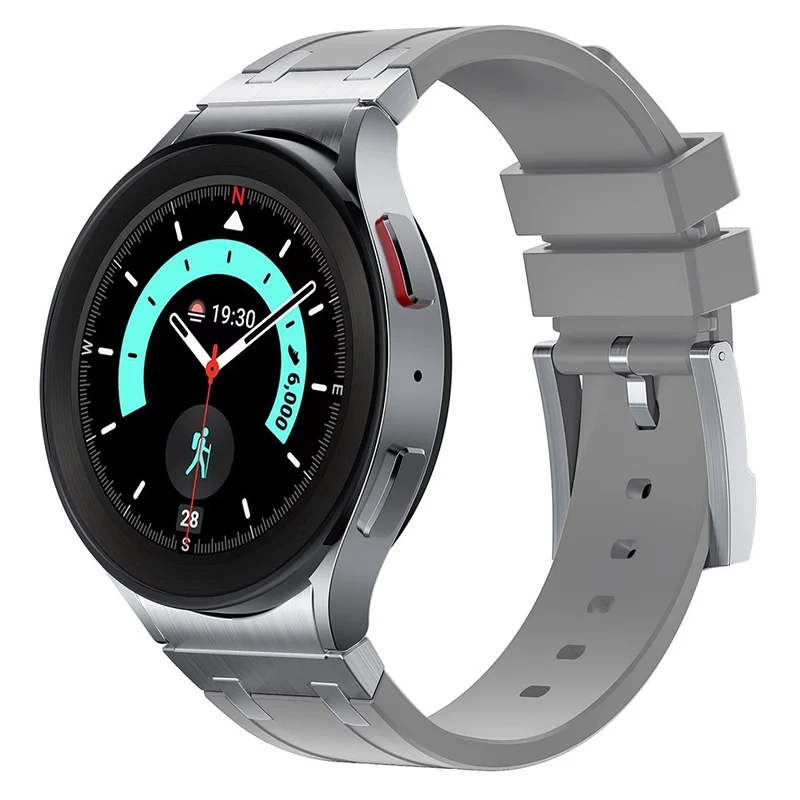 Samsung Galaxy Watch4 / Watch 5 / Watch6 Watch Strap AP Silicone Band Waterproof - Black Buckle+Orange