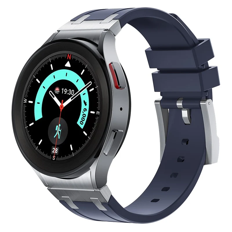 Samsung Galaxy Watch4 / Watch 5 / Watch6 Watch Strap AP Silicone Band Waterproof - Black Buckle+Orange