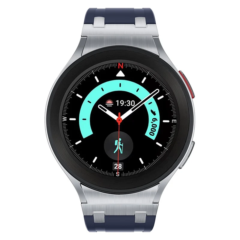 Samsung Galaxy Watch4 / Watch 5 / Watch6 Watch Strap AP Silicone Band Waterproof - Black Buckle+Orange
