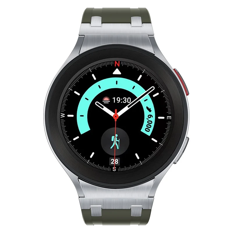 Samsung Galaxy Watch4 / Watch 5 / Watch6 Watch Strap AP Silicone Band Waterproof - Black Buckle+Orange