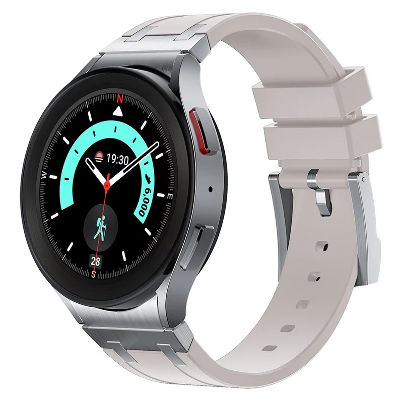 Samsung Galaxy Watch4 / Watch 5 / Watch6 Watch Strap AP Silicone Band Waterproof - Black Buckle+Orange
