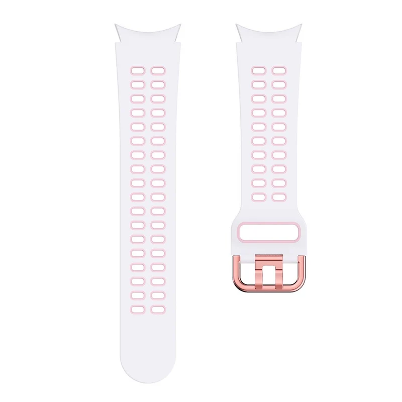 KALEBOL KLB-SSGJ-001 Samsung Galaxy Watch4 / Watch 5 / Watch6 Silicone Watch Band Soft Strap - White+Orange
