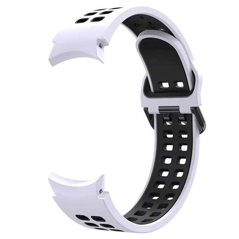 KALEBOL KLB-SSGJ-001 Samsung Galaxy Watch4 / Watch 5 / Watch6 Silicone Watch Band Soft Strap - White+Orange