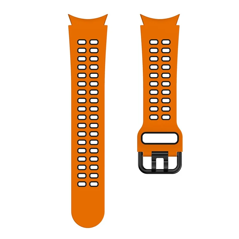 KALEBOL KLB-SSGJ-001 Samsung Galaxy Watch4 / Watch 5 / Watch6 Silicone Watch Band Soft Strap - White+Orange