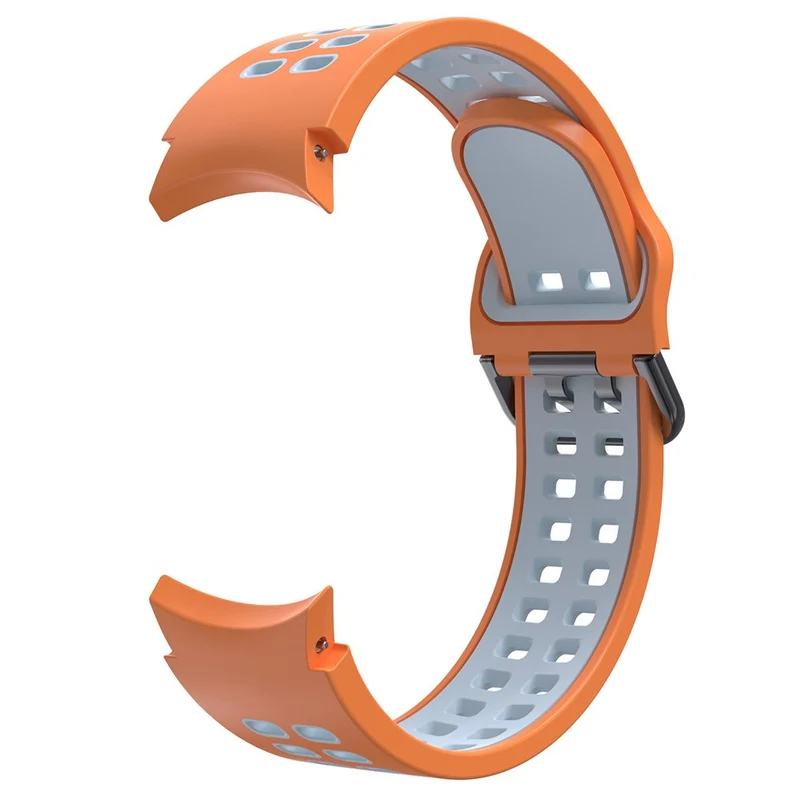 KALEBOL KLB-SSGJ-001 Samsung Galaxy Watch4 / Watch 5 / Watch6 Silicone Watch Band Soft Strap - White+Orange