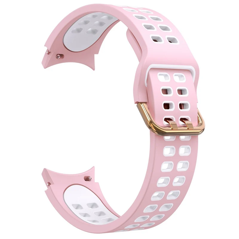 KALEBOL KLB-SSGJ-001 Samsung Galaxy Watch4 / Watch 5 / Watch6 Silicone Watch Band Soft Strap - White+Orange