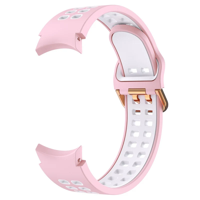 KALEBOL KLB-SSGJ-001 Samsung Galaxy Watch4 / Watch 5 / Watch6 Silicone Watch Band Soft Strap - White+Orange
