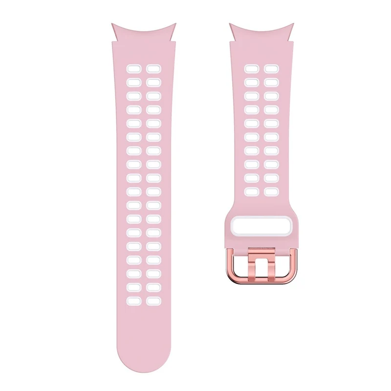 KALEBOL KLB-SSGJ-001 Samsung Galaxy Watch4 / Watch 5 / Watch6 Silicone Watch Band Soft Strap - White+Orange