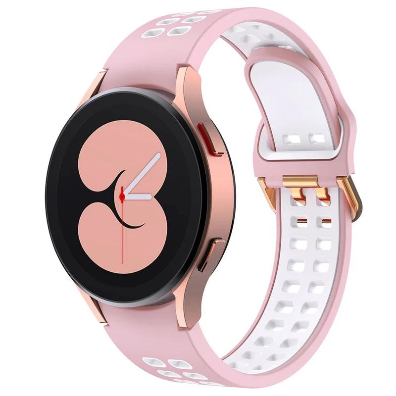 KALEBOL KLB-SSGJ-001 Samsung Galaxy Watch4 / Watch 5 / Watch6 Silicone Watch Band Soft Strap - White+Orange
