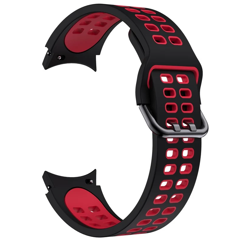 KALEBOL KLB-SSGJ-001 Samsung Galaxy Watch4 / Watch 5 / Watch6 Silicone Watch Band Soft Strap - White+Orange