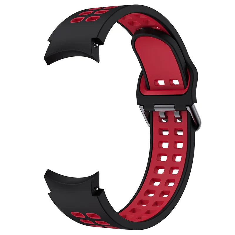 KALEBOL KLB-SSGJ-001 Samsung Galaxy Watch4 / Watch 5 / Watch6 Silicone Watch Band Soft Strap - White+Orange