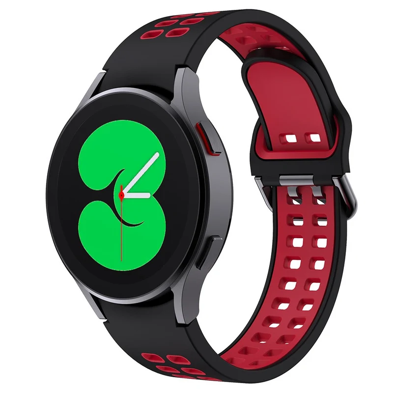 KALEBOL KLB-SSGJ-001 Samsung Galaxy Watch4 / Watch 5 / Watch6 Silicone Watch Band Soft Strap - White+Orange