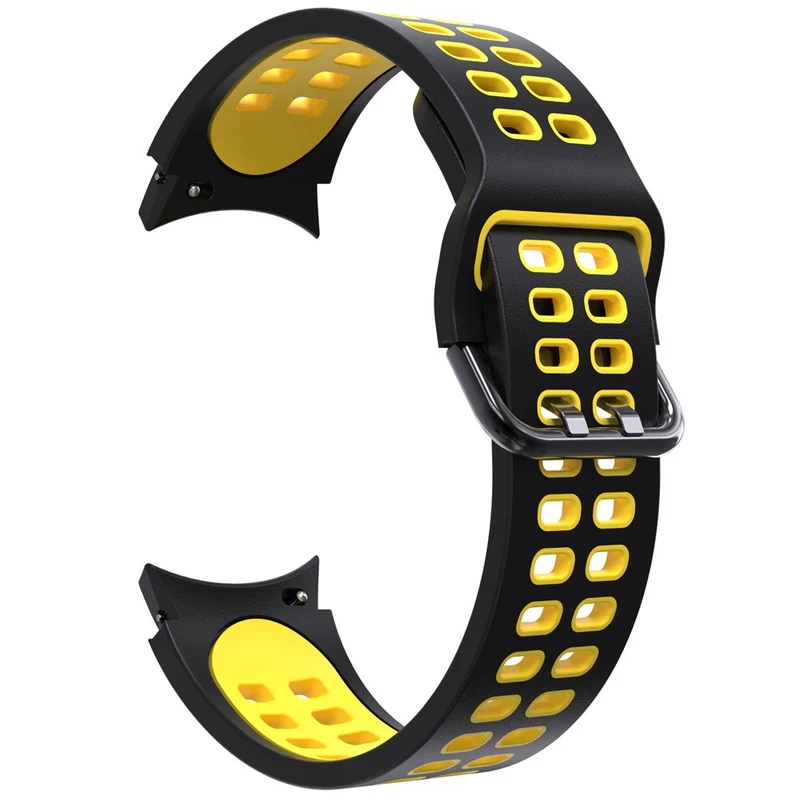 KALEBOL KLB-SSGJ-001 Samsung Galaxy Watch4 / Watch 5 / Watch6 Silicone Watch Band Soft Strap - White+Orange