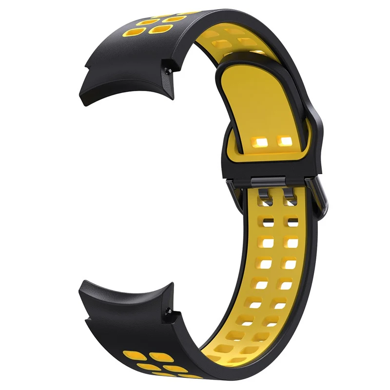 KALEBOL KLB-SSGJ-001 Samsung Galaxy Watch4 / Watch 5 / Watch6 Silicone Watch Band Soft Strap - White+Orange