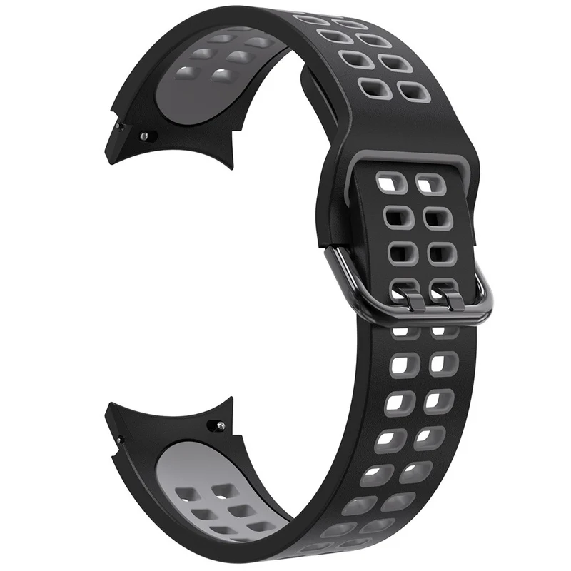 KALEBOL KLB-SSGJ-001 Samsung Galaxy Watch4 / Watch 5 / Watch6 Silicone Watch Band Soft Strap - White+Orange