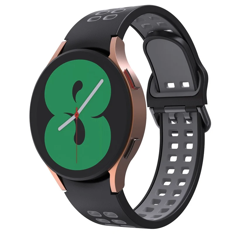 KALEBOL KLB-SSGJ-001 Samsung Galaxy Watch4 / Watch 5 / Watch6 Silicone Watch Band Soft Strap - White+Orange