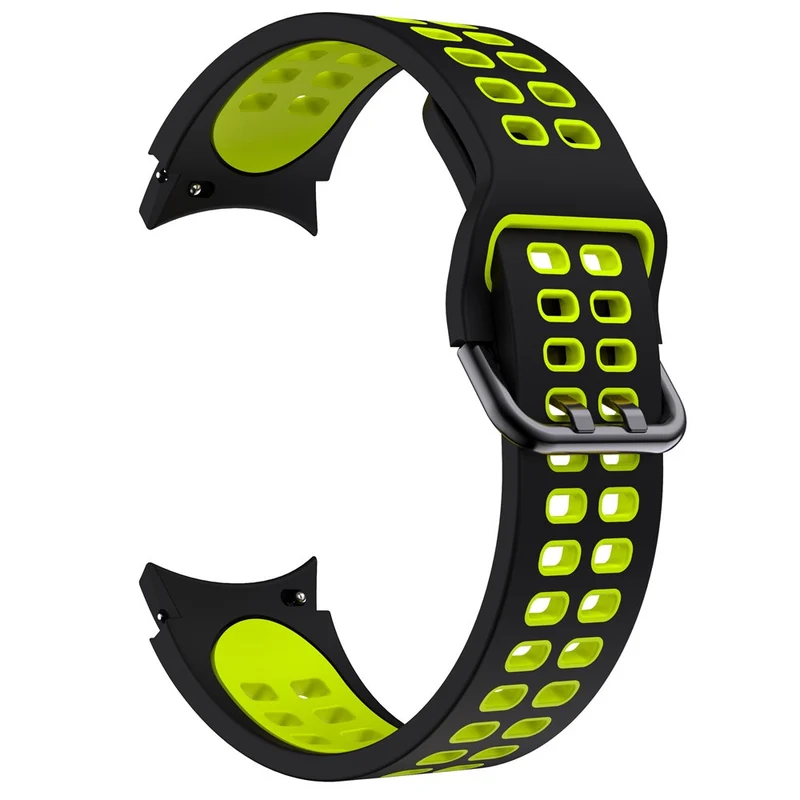 KALEBOL KLB-SSGJ-001 Samsung Galaxy Watch4 / Watch 5 / Watch6 Silicone Watch Band Soft Strap - White+Orange