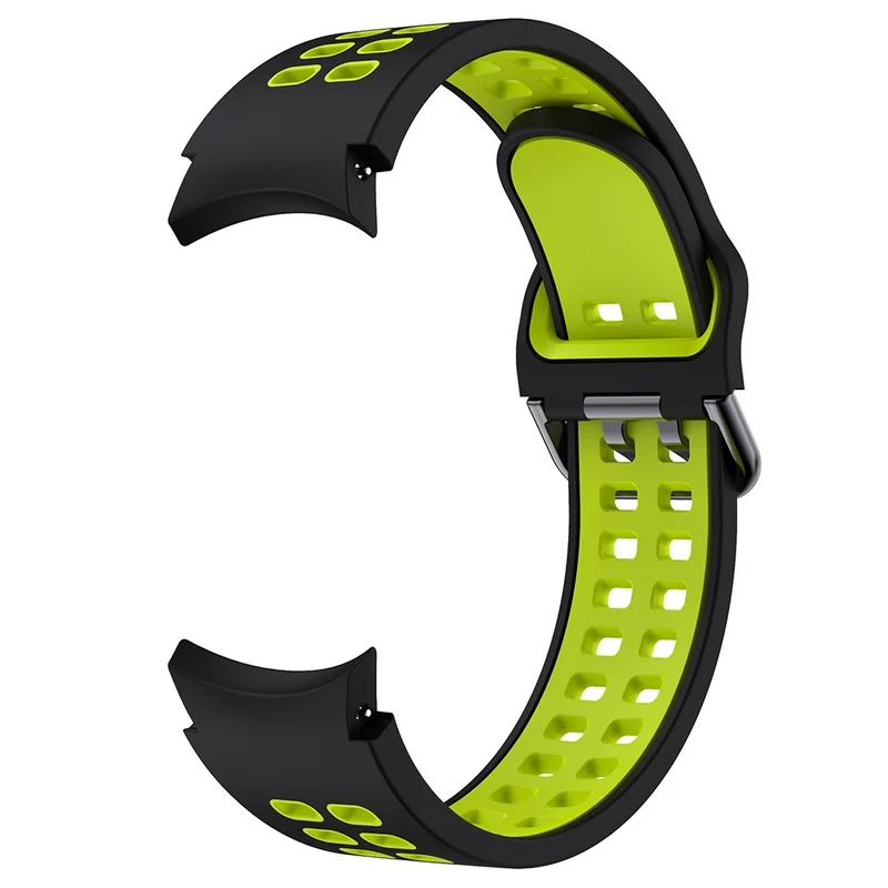 KALEBOL KLB-SSGJ-001 Samsung Galaxy Watch4 / Watch 5 / Watch6 Silicone Watch Band Soft Strap - White+Orange