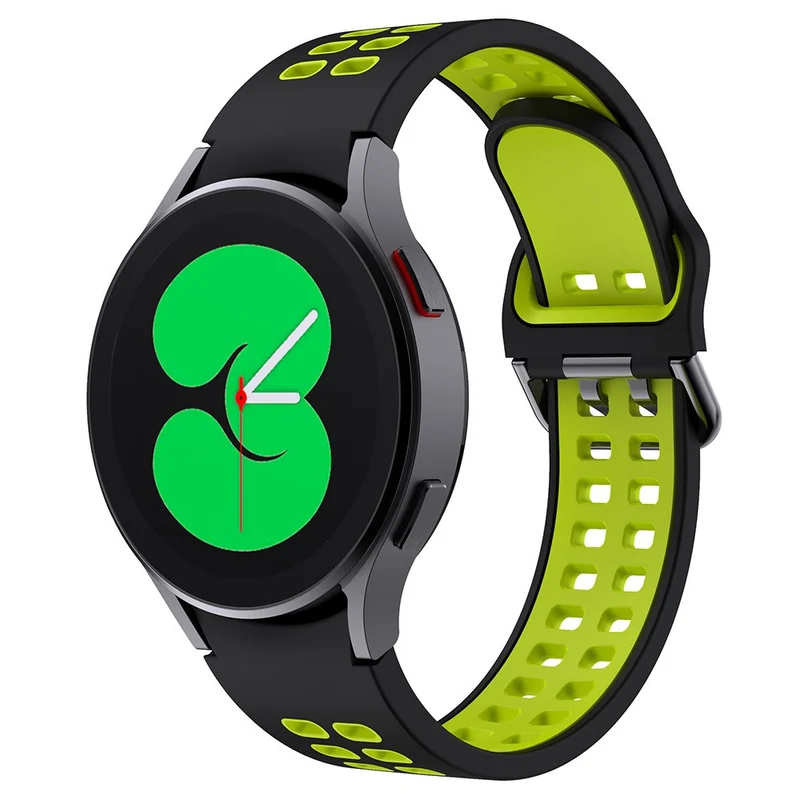 KALEBOL KLB-SSGJ-001 Samsung Galaxy Watch4 / Watch 5 / Watch6 Silicone Watch Band Soft Strap - White+Orange