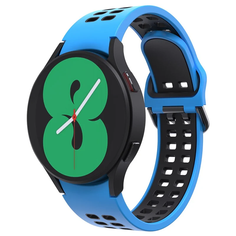 KALEBOL KLB-SSGJ-001 Samsung Galaxy Watch4 / Watch 5 / Watch6 Silicone Watch Band Soft Strap - White+Orange