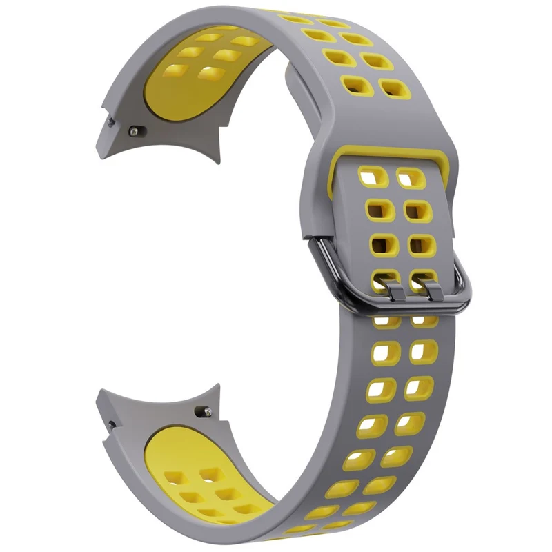 KALEBOL KLB-SSGJ-001 Samsung Galaxy Watch4 / Watch 5 / Watch6 Silicone Watch Band Soft Strap - White+Orange