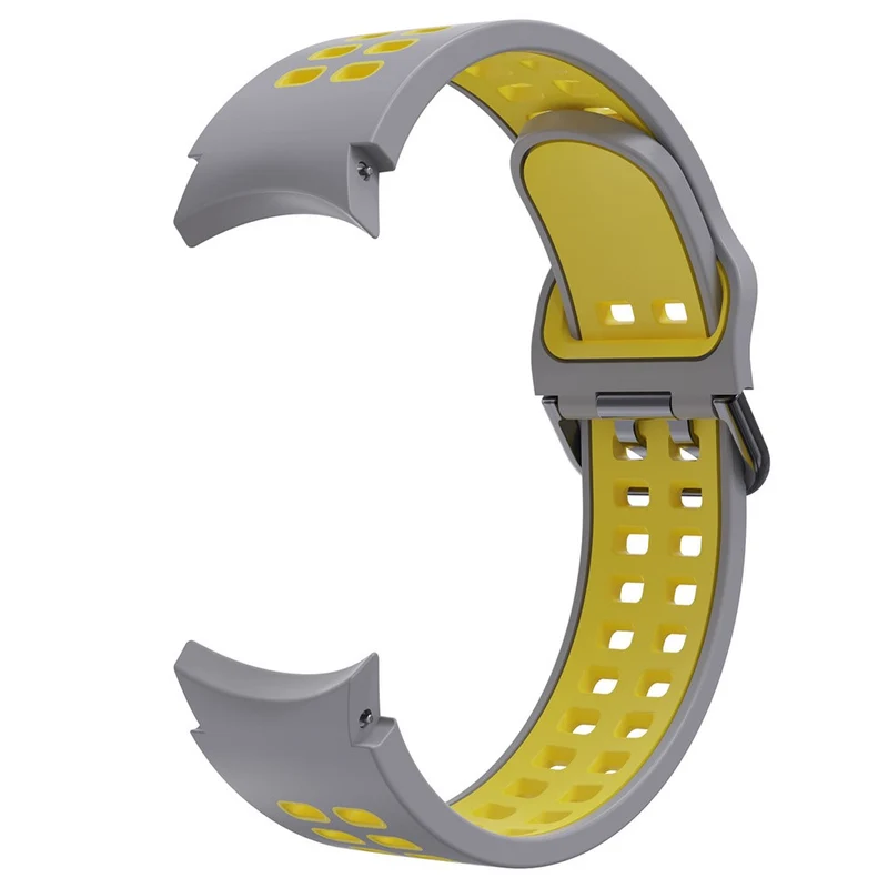 KALEBOL KLB-SSGJ-001 Samsung Galaxy Watch4 / Watch 5 / Watch6 Silicone Watch Band Soft Strap - White+Orange