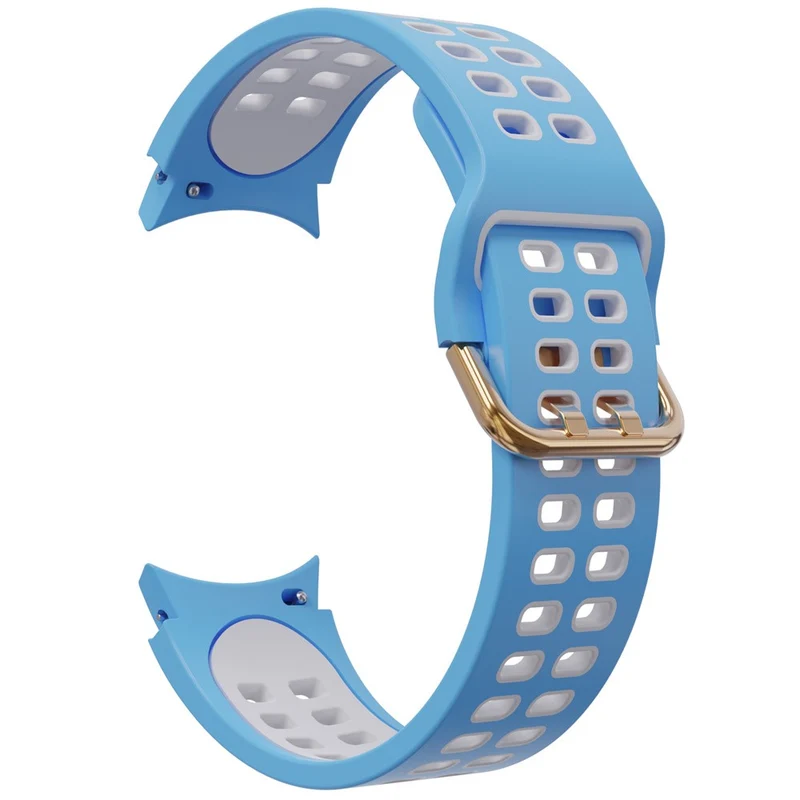KALEBOL KLB-SSGJ-001 Samsung Galaxy Watch4 / Watch 5 / Watch6 Silicone Watch Band Soft Strap - White+Orange