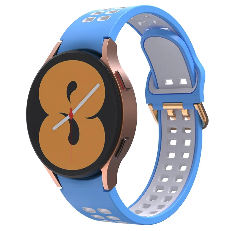KALEBOL KLB-SSGJ-001 Samsung Galaxy Watch4 / Watch 5 / Watch6 Silicone Watch Band Soft Strap - White+Orange