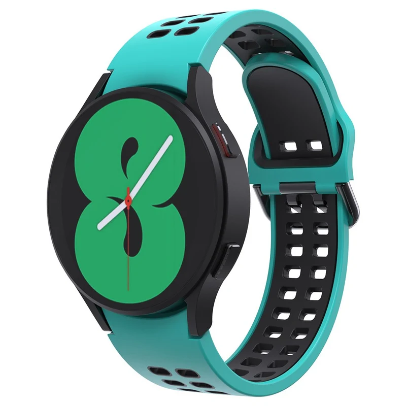 KALEBOL KLB-SSGJ-001 Samsung Galaxy Watch4 / Watch 5 / Watch6 Silicone Watch Band Soft Strap - White+Orange