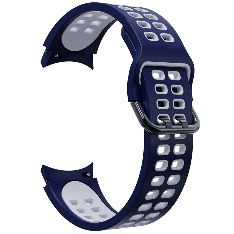 KALEBOL KLB-SSGJ-001 Samsung Galaxy Watch4 / Watch 5 / Watch6 Silicone Watch Band Soft Strap - White+Orange
