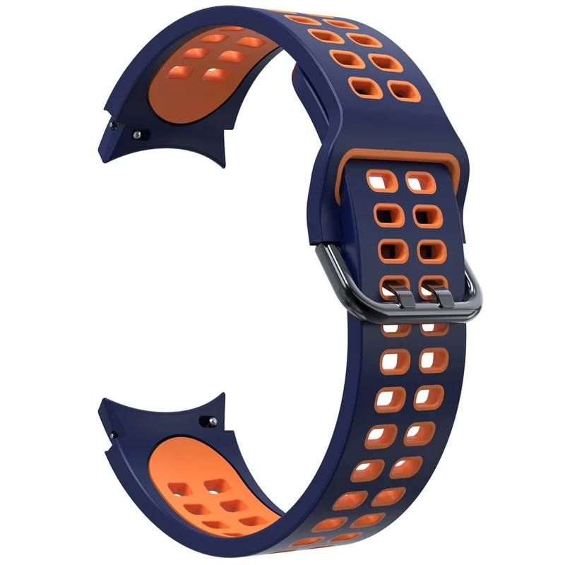 KALEBOL KLB-SSGJ-001 Samsung Galaxy Watch4 / Watch 5 / Watch6 Silicone Watch Band Soft Strap - White+Orange