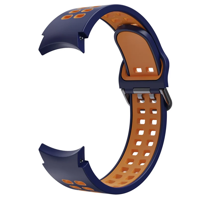 KALEBOL KLB-SSGJ-001 Samsung Galaxy Watch4 / Watch 5 / Watch6 Silicone Watch Band Soft Strap - White+Orange