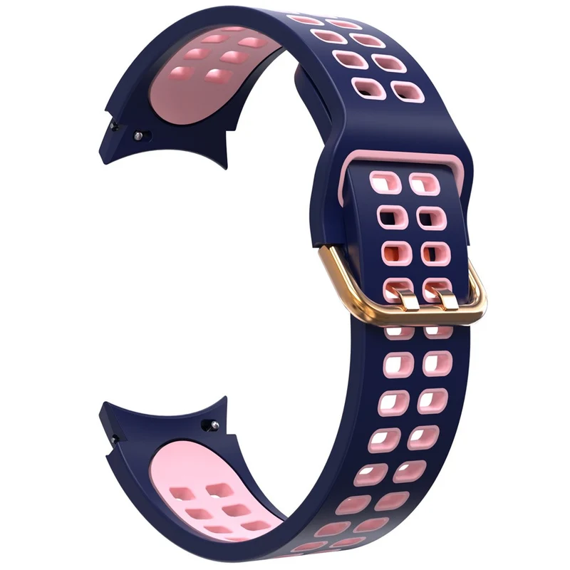 KALEBOL KLB-SSGJ-001 Samsung Galaxy Watch4 / Watch 5 / Watch6 Silicone Watch Band Soft Strap - White+Orange