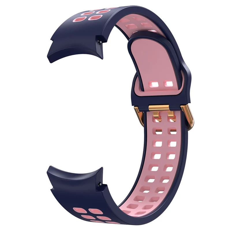 KALEBOL KLB-SSGJ-001 Samsung Galaxy Watch4 / Watch 5 / Watch6 Silicone Watch Band Soft Strap - White+Orange