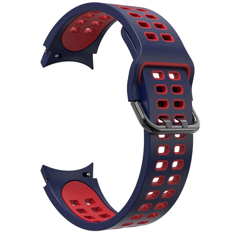 KALEBOL KLB-SSGJ-001 Samsung Galaxy Watch4 / Watch 5 / Watch6 Silicone Watch Band Soft Strap - White+Orange