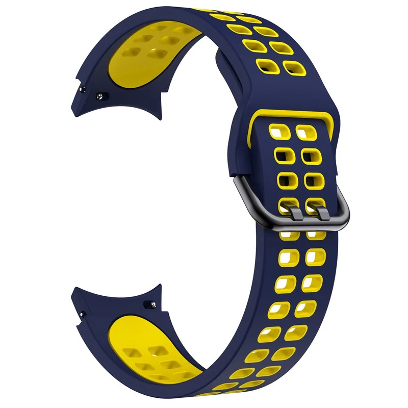 KALEBOL KLB-SSGJ-001 Samsung Galaxy Watch4 / Watch 5 / Watch6 Silicone Watch Band Soft Strap - White+Orange