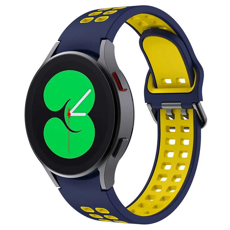 KALEBOL KLB-SSGJ-001 Samsung Galaxy Watch4 / Watch 5 / Watch6 Silicone Watch Band Soft Strap - White+Orange