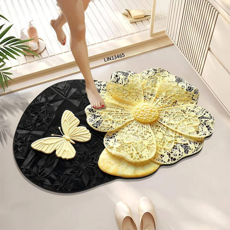 Florales Design Dekorative Badematte