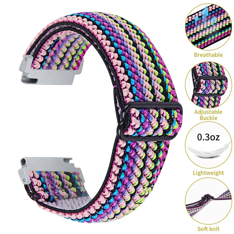 Huawei Watch 4 Pro / Watch GT 3 / 2 46mm Nylon Watch Band 22mm Quick Release Replacement Elastic Watch Strap - 1#