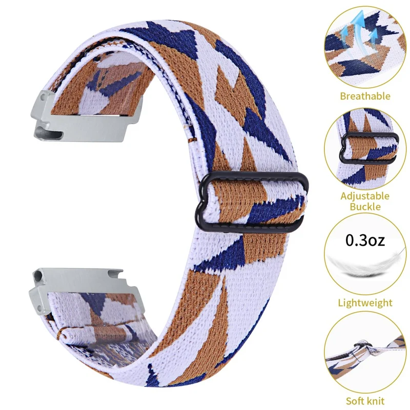 Huawei Watch 4 Pro / Watch GT 3 / 2 46mm Nylon Watch Band 22mm Quick Release Replacement Elastic Watch Strap - 1#