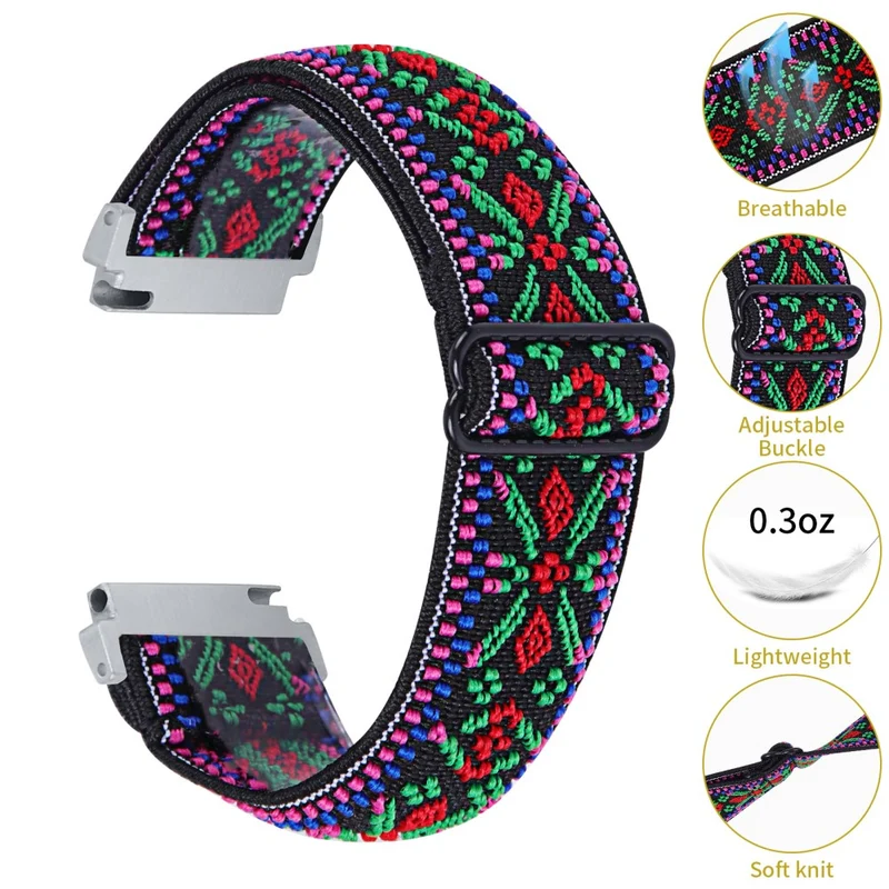 Huawei Watch 4 Pro / Watch GT 3 / 2 46mm Nylon Watch Band 22mm Quick Release Replacement Elastic Watch Strap - 1#