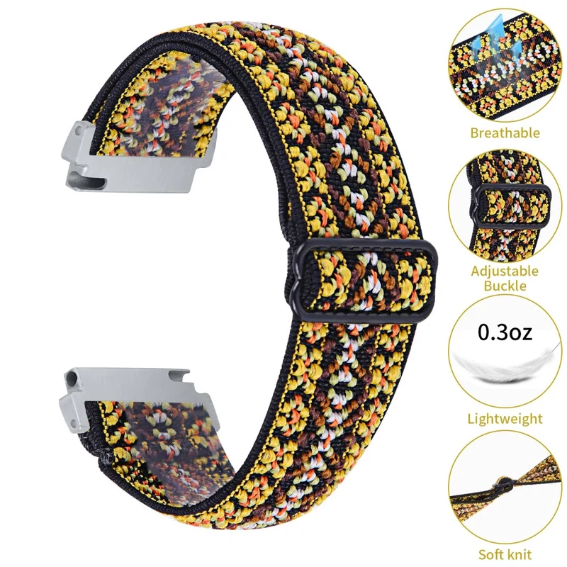 Huawei Watch 4 Pro / Watch GT 3 / 2 46mm Nylon Watch Band 22mm Quick Release Replacement Elastic Watch Strap - 1#