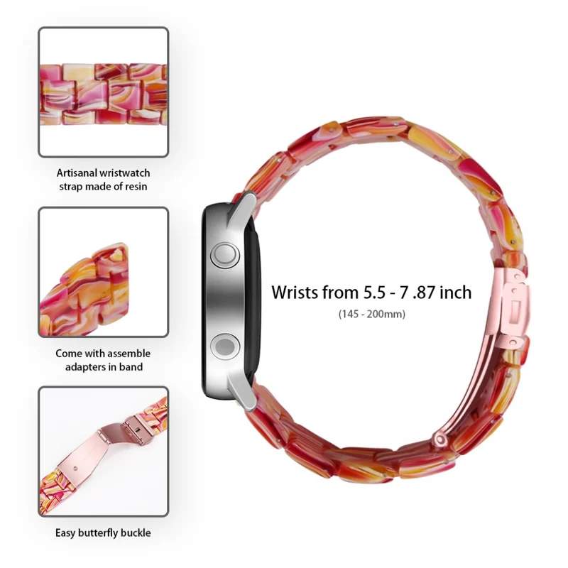 Huawei Watch 4 Pro / Watch GT 3 / 2 46mm Replacement Watch Band Water Resistant 22mm Resin Watch Strap - Blue / Pink