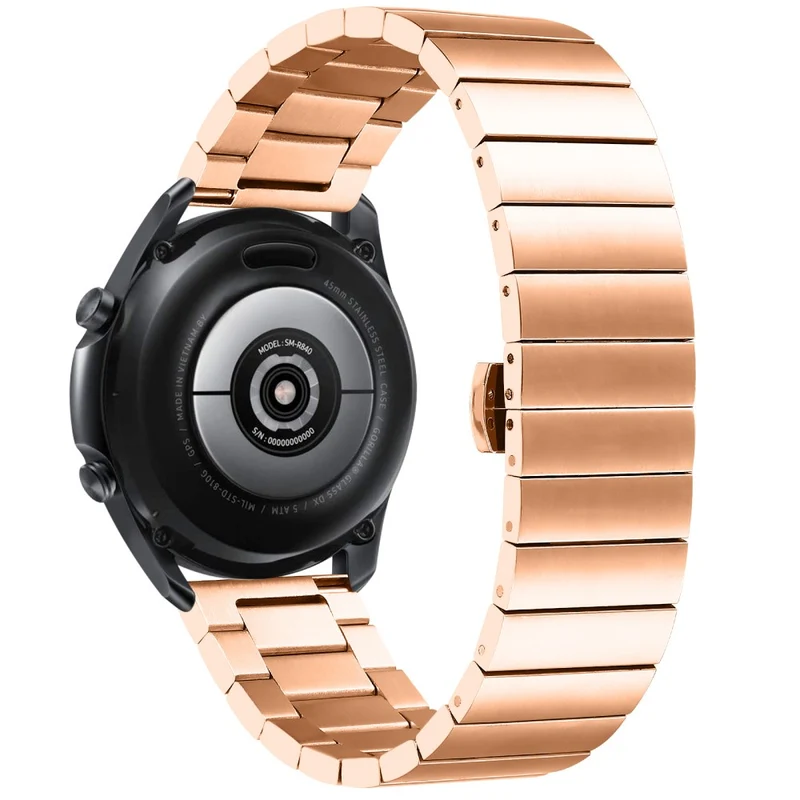 Huawei Watch 4 Pro / Watch GT 3 / Watch GT 2 Stainless Steel Strap 22mm Butterfly Buckle Replace Band - Rose Gold